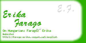erika farago business card